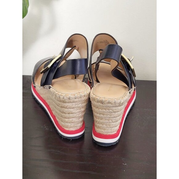 Tommy Hilfiger Navy Rope Wedge Sandals Size 7M - Picture 4 of 8